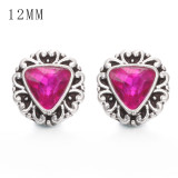 Copy 1pcs 12MM  design metal silver plated snap charms Multicolor
