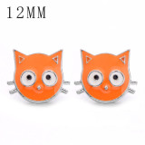 1pcs 12MM  design metal silver plated snap charms Multicolor