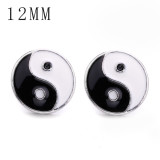 1pcs 12MM  design metal silver plated snap charms Multicolor