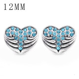 1pcs 12MM  design metal silver plated snap charms Multicolor
