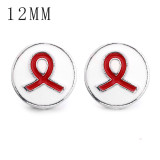 1pcs 12MM  design metal silver plated snap charms Multicolor
