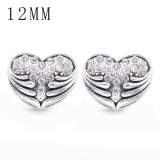 1pcs 12MM  design metal silver plated snap charms Multicolor