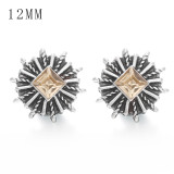 Copy 1pcs 12MM  design metal silver plated snap charms Multicolor