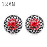 1pcs 12MM  design metal silver plated snap charms Multicolor