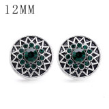 1pcs 12MM  design metal silver plated snap charms Multicolor