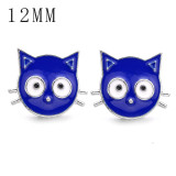 1pcs 12MM  design metal silver plated snap charms Multicolor