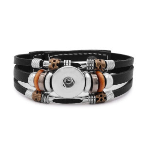 leather Snap bracelets fit 20mm snaps chunks 1 button