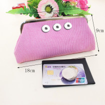 Snaps coin purse Storage bag Clutch bag fit 18mm snap button jewelry