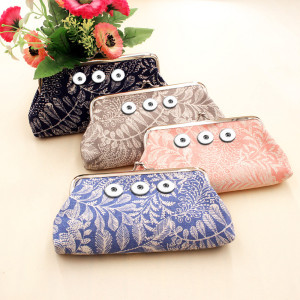 Snaps coin purse Storage bag Clutch bag fit 18mm snap button jewelry