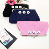 Snaps coin purse Storage bag Clutch bag fit 18mm snap button jewelry
