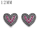 1pcs love 12MM  design metal silver plated snap charms Multicolor