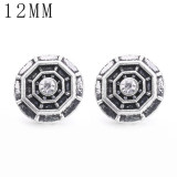 1pcs 12MM  design metal silver plated snap charms Multicolor