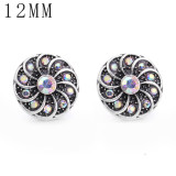 1pcs 12MM  design metal silver plated snap charms Multicolor