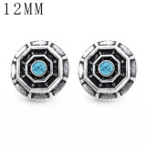 1pcs 12MM  design metal silver plated snap charms Multicolor