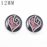 1pcs 12MM  design metal silver plated snap charms Multicolor