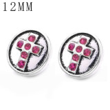 1pcs 12MM  design metal silver plated snap charms Multicolor