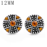 1pcs 12MM  design metal silver plated snap charms Multicolor