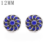 1pcs 12MM  design metal silver plated snap charms Multicolor