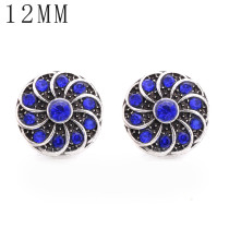 1pcs 12MM  design metal silver plated snap charms Multicolor