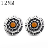 1pcs 12MM  design metal silver plated snap charms Multicolor