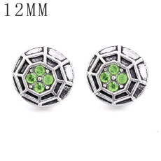 1pcs 12MM  design metal silver plated snap charms Multicolor