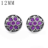 1pcs 12MM  design metal silver plated snap charms Multicolor