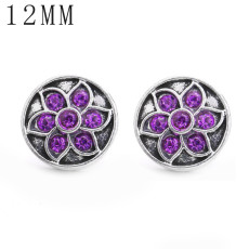 1pcs 12MM  design metal silver plated snap charms Multicolor