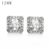 1pcs 12MM  design metal silver plated snap charms Multicolor