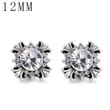 1pcs 12MM  design metal silver plated snap charms Multicolor