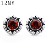 1pcs 12MM  design metal silver plated snap charms Multicolor