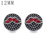 1pcs 12MM  design metal silver plated snap charms Multicolor