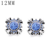 1pcs 12MM  design metal silver plated snap charms Multicolor