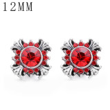 1pcs 12MM  design metal silver plated snap charms Multicolor