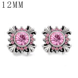 1pcs 12MM  design metal silver plated snap charms Multicolor