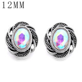 1pcs 12MM  design metal silver plated snap charms Multicolor