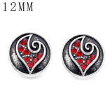 1pcs 12MM  design metal silver plated snap charms Multicolor