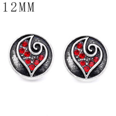 1pcs 12MM  design metal silver plated snap charms Multicolor