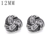 1pcs 12MM  design metal silver plated snap charms Multicolor