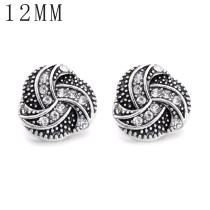 1pcs 12MM  design metal silver plated snap charms Multicolor