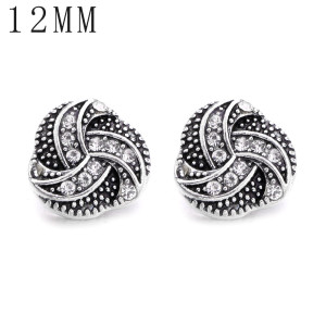 1pcs 12MM  design metal silver plated snap charms Multicolor