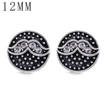 1pcs 12MM  design metal silver plated snap charms Multicolor
