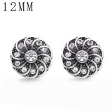 1pcs 12MM  design metal silver plated snap charms Multicolor