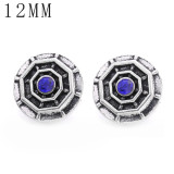 1pcs 12MM  design metal silver plated snap charms Multicolor