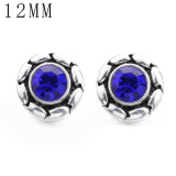 1pcs 12MM  design metal silver plated snap charms Multicolor