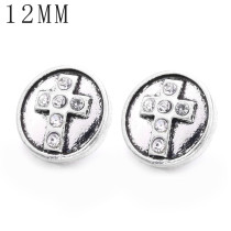 1pcs 12MM  design metal silver plated snap charms Multicolor