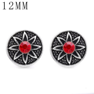 1pcs 12MM  design metal silver plated snap charms Multicolor