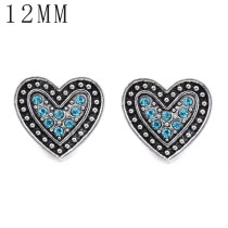 1pcs love 12MM  design metal silver plated snap charms Multicolor