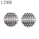 1pcs 12MM  design metal silver plated snap charms Multicolor