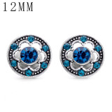 1pcs 12MM  design metal silver plated snap charms Multicolor