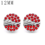 1pcs 12MM  design metal silver plated snap charms Multicolor